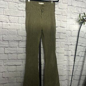 We the Free Green Corduroy Flare Pants